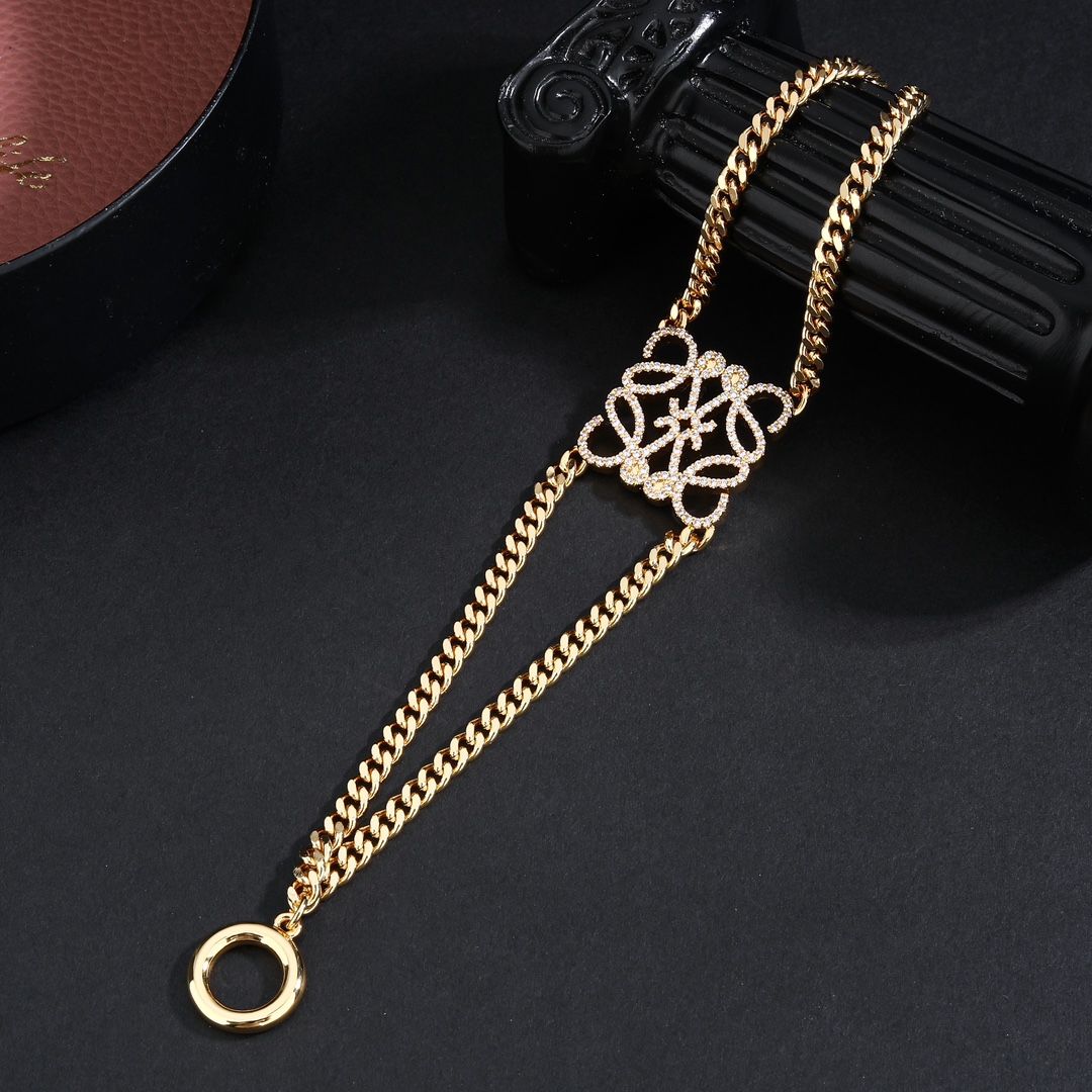 LWS011 Pave Anagram bracelet link-chain in Metal and crystal - ccjewelryacc