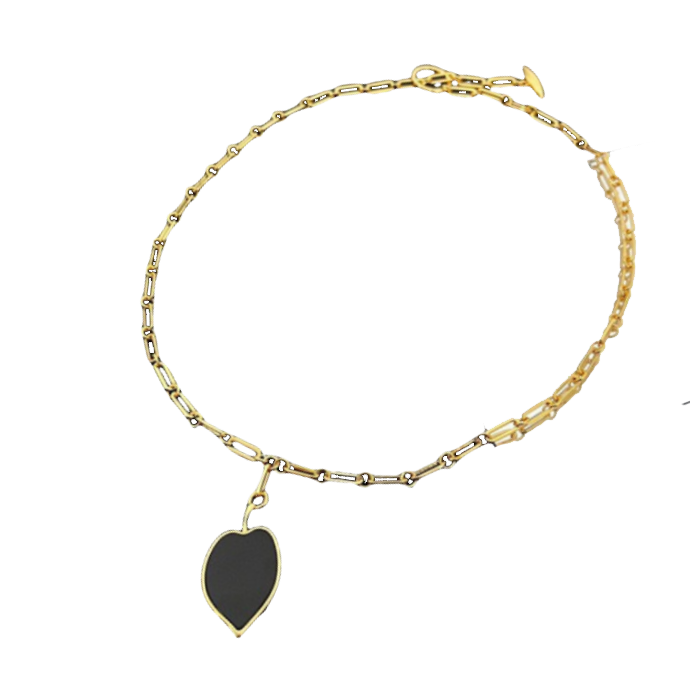 LWN012 Loewi Black mother of pearl pendant necklace - ccfashionjewelry