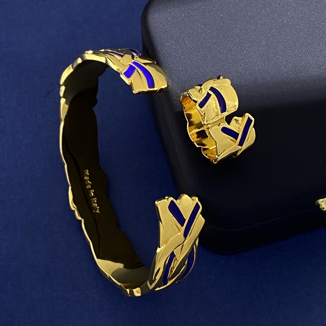 LWS010 Loewi metal bracelet cuff  and ring - ccjewelryacc