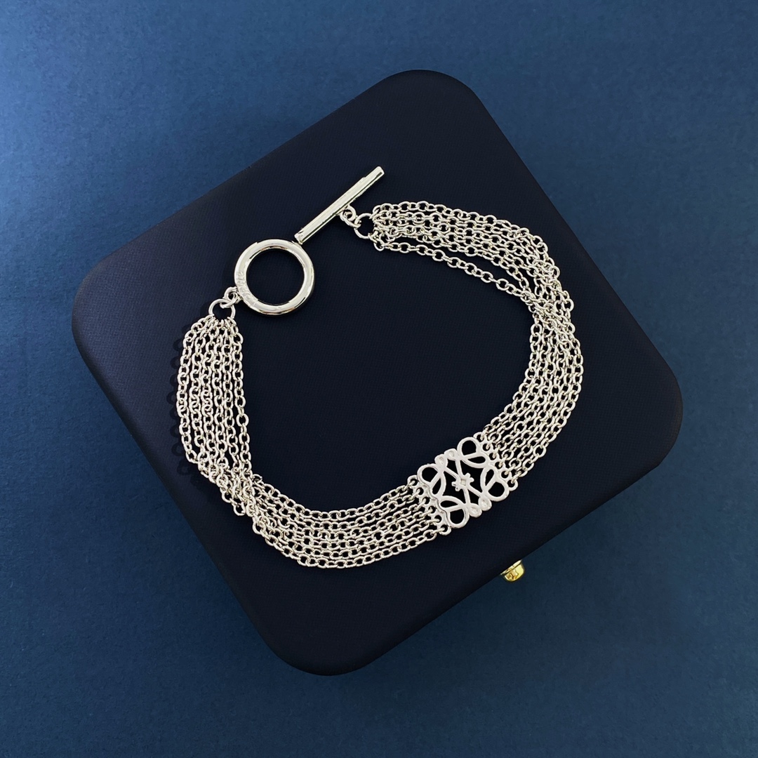 LWS012 Pave Anagram bracelet link-chain in Metal - ccjewelryacc