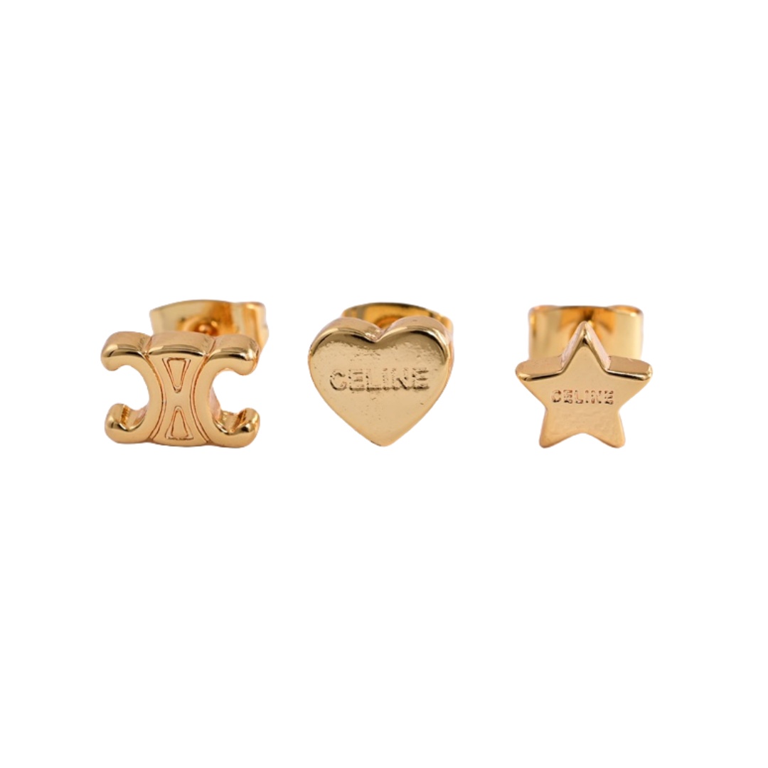 CLE004 CILINE Triomphe PRECLOUS Stud earring set of 3 - ccfashionjewelry