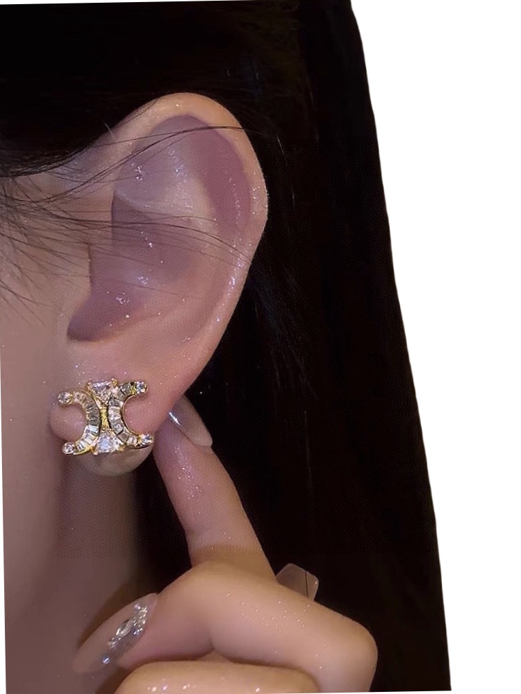 CLE011 Triomphe Crystal and pearl stud earring - ccjewelryacc