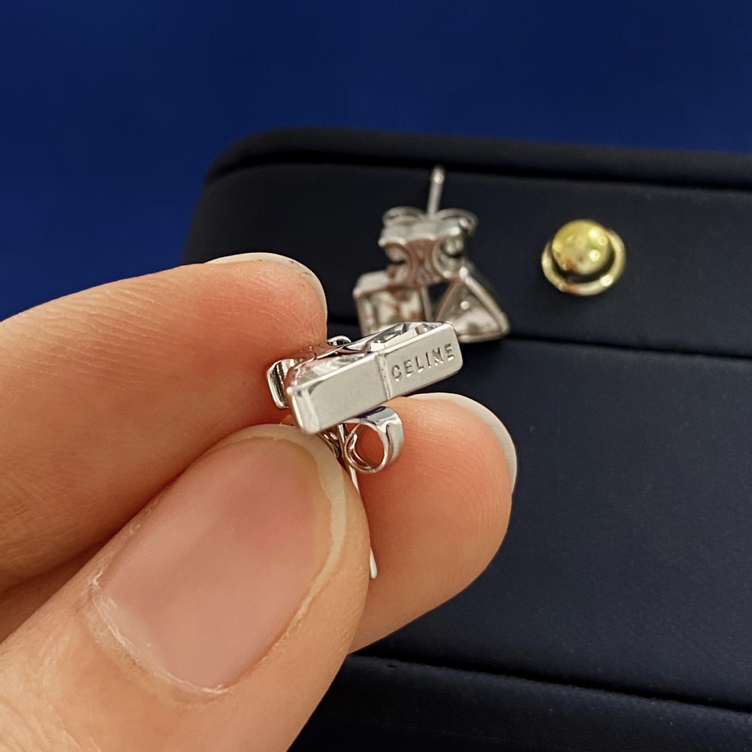 CLE051 Arc de TriompheGeometric earrings in brass with gold finish and Zircon - ccjewelryacc