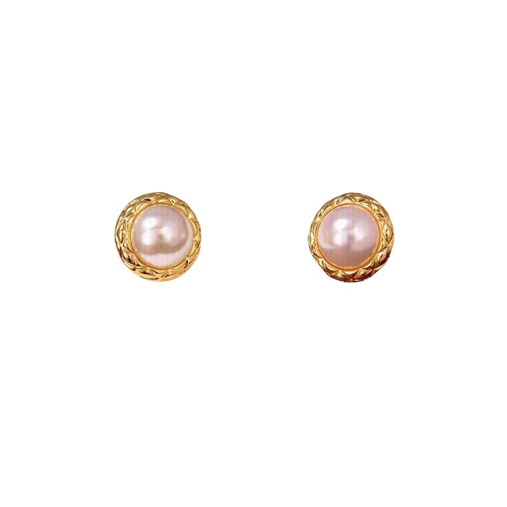 CLE058 Act de Triomphe pearl stud earring in metal - ccjewelryacc