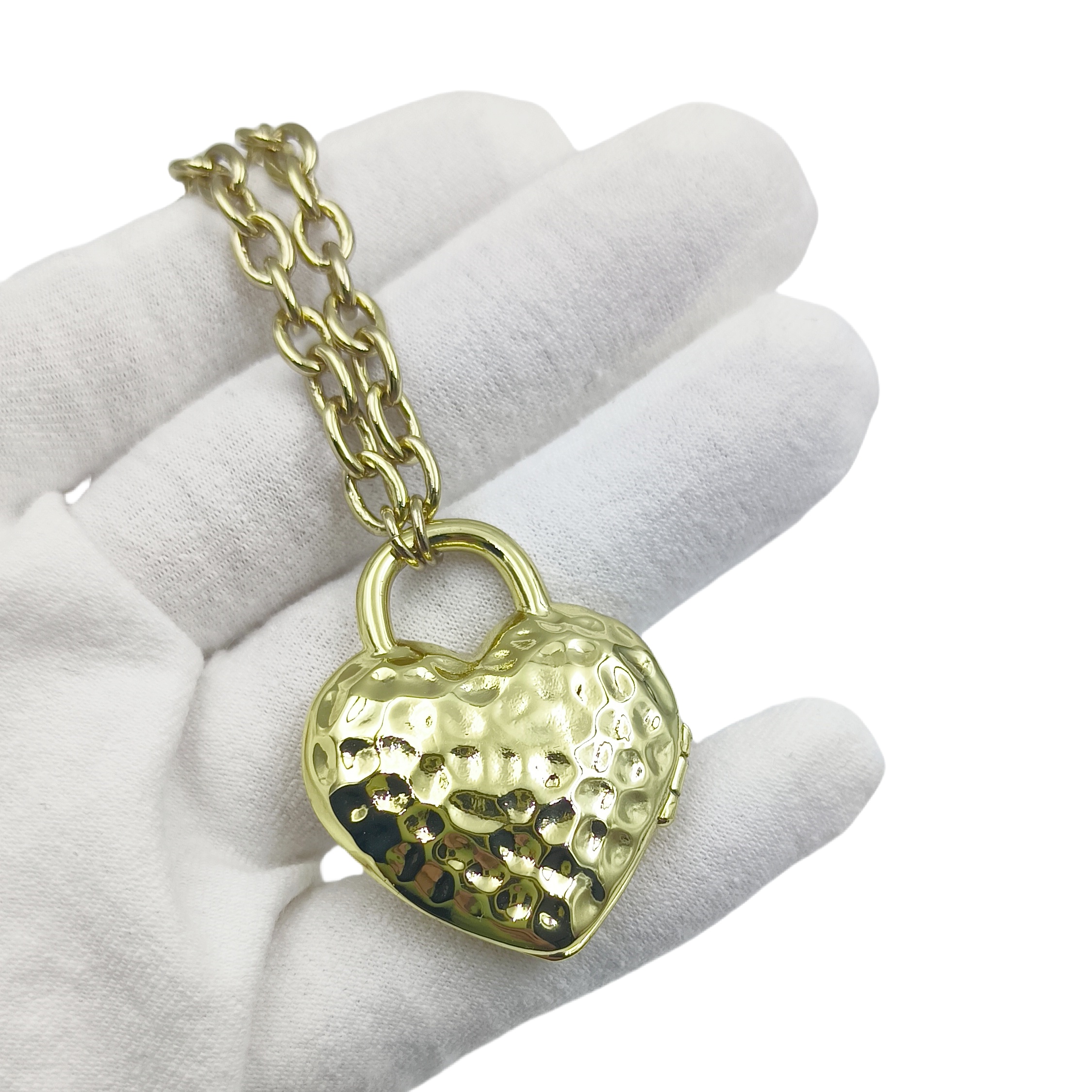 CCN468 CC metal heart cc logo pendant long necklace - ccjewelryacc