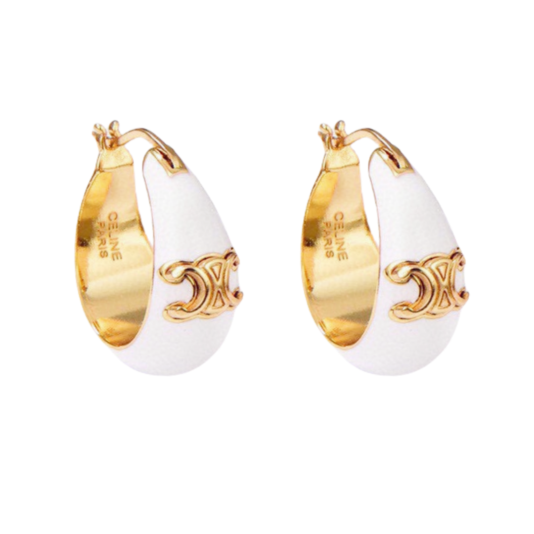 CLE017 Triomphe metal hoop earrings - ccjewelryacc