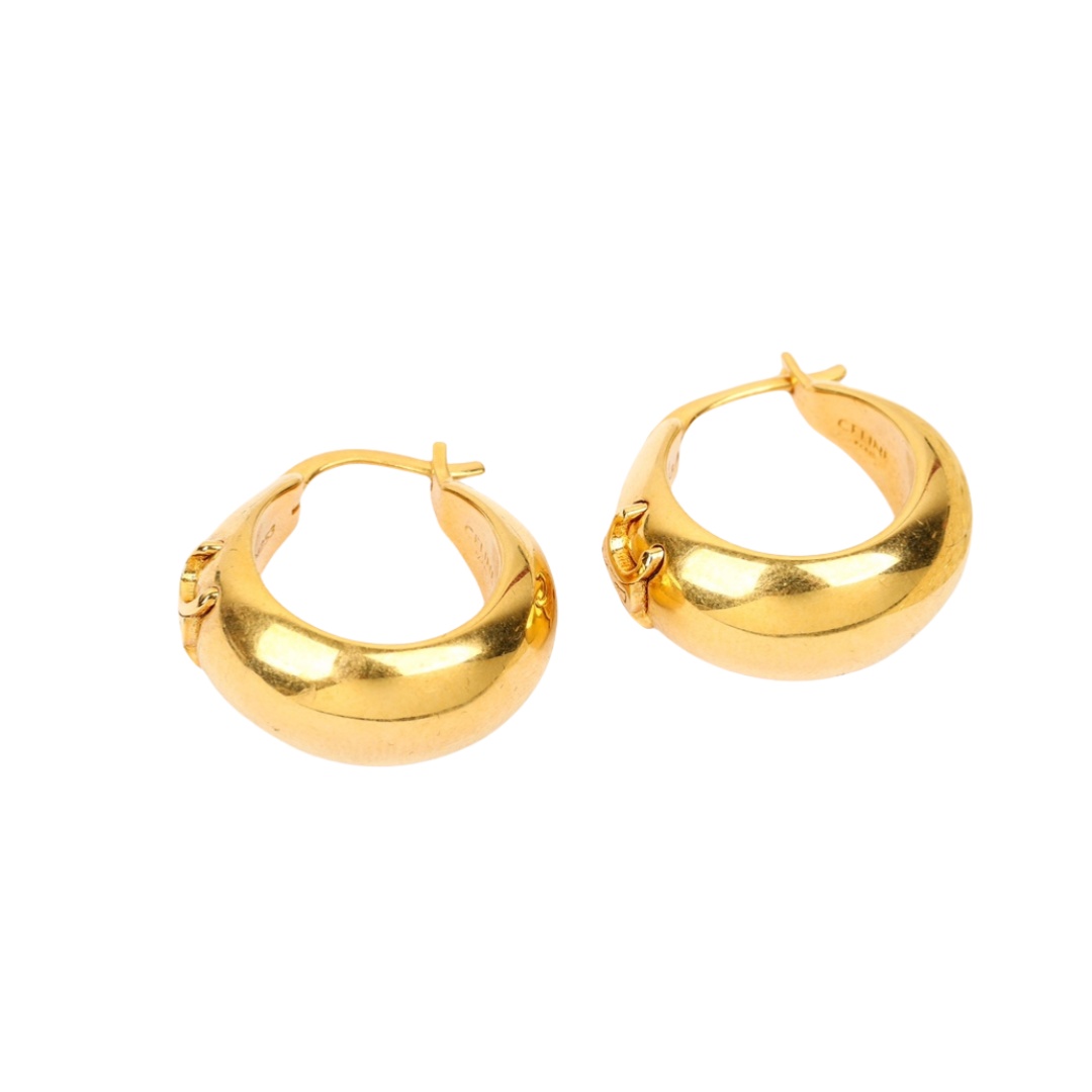CLE008 Triomphe metal hoop earrings - ccjewelryacc