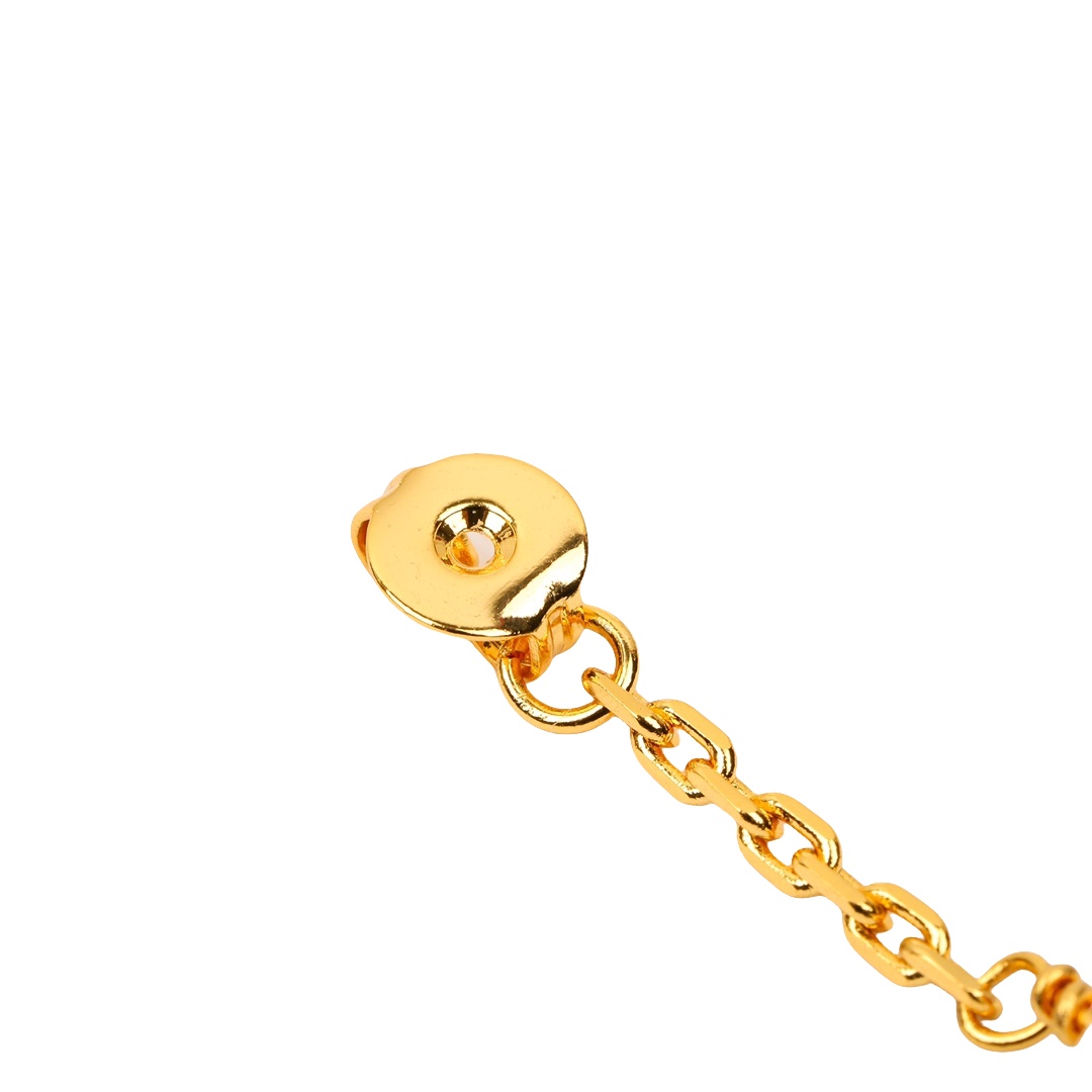 CLE007  Triomphe long pearl drop earrings in metal and pearl - ccjewelryacc