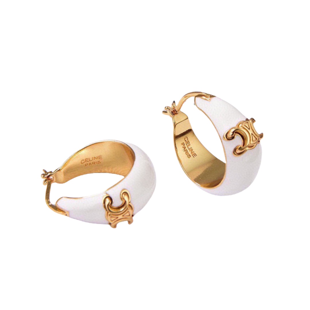 CLE017 Triomphe metal hoop earrings - ccjewelryacc