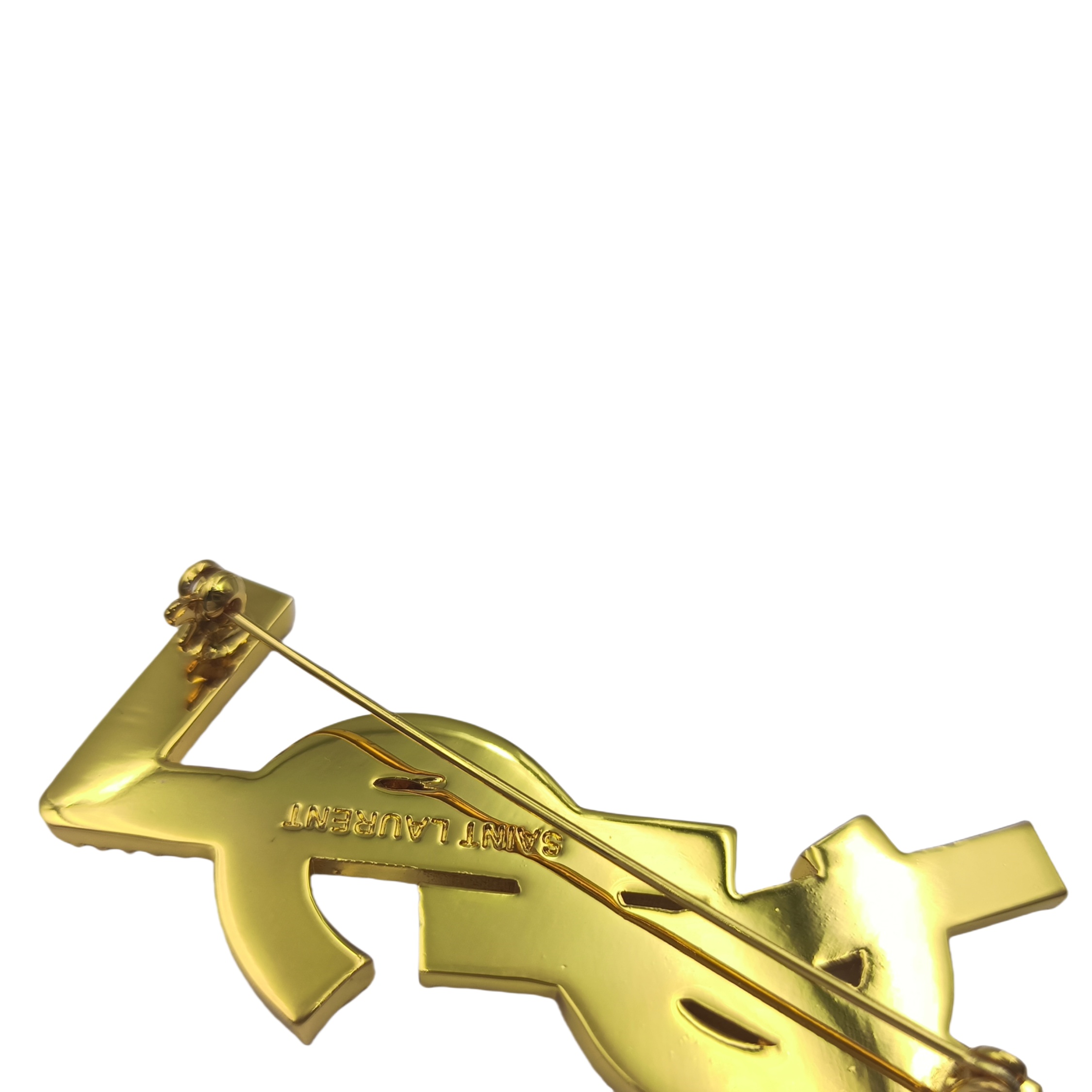 BYB042 YVES LSY Logo brooch pin in metal pearl crystal - ccjewelryacc