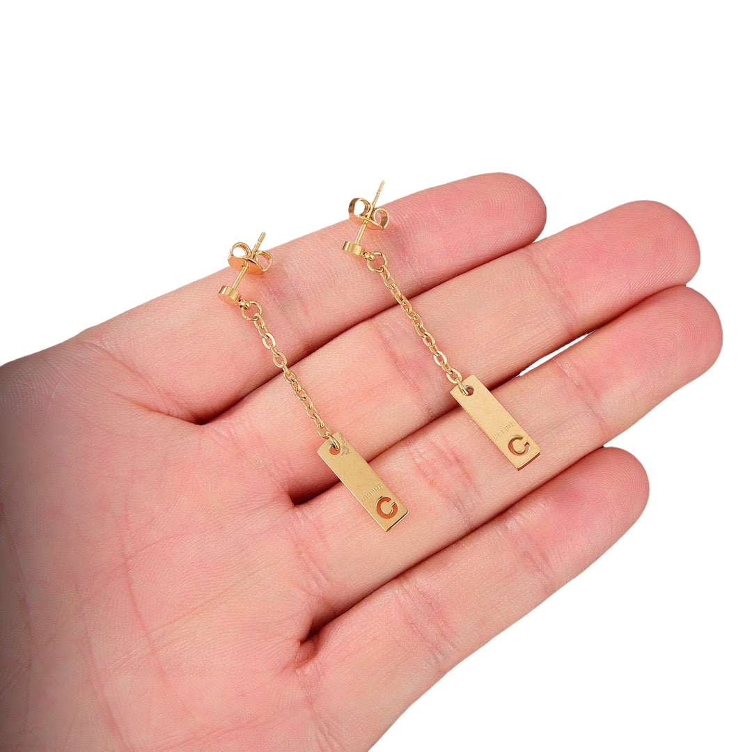 CLE006 Triomphe Drop earring in metal - ccjewelryacc