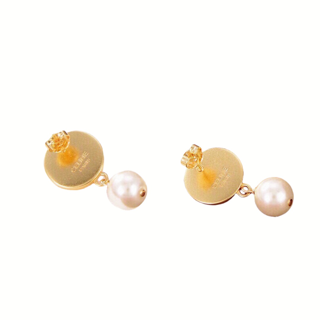 CLE053 Ciline 1980s Faux Pearl Earrings - ccjewelryacc