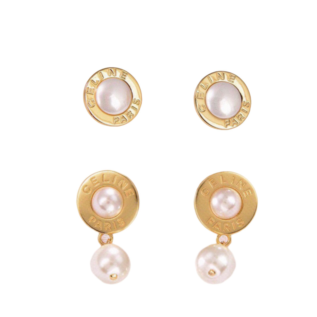 CLE053 Ciline 1980s Faux Pearl Earrings - ccjewelryacc