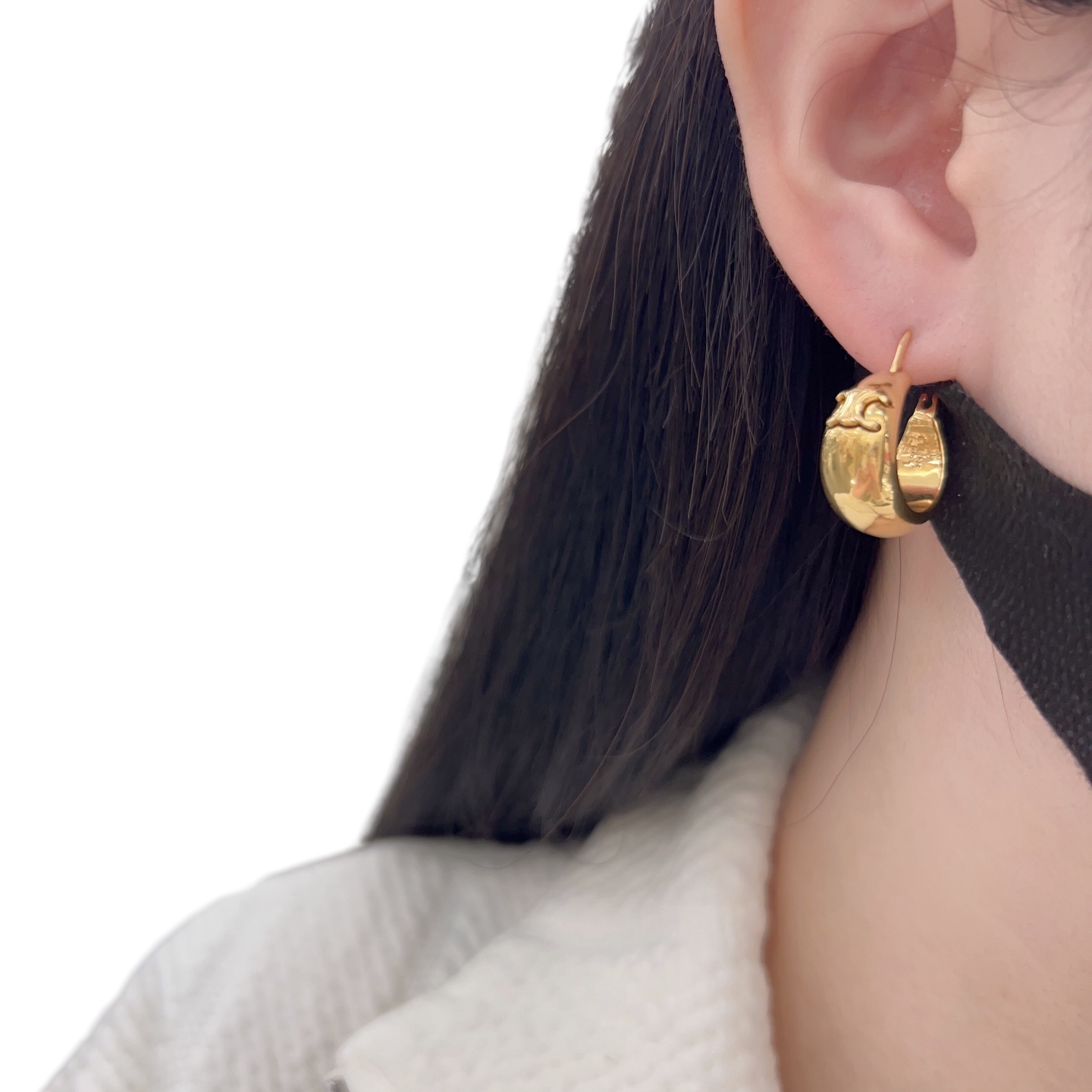 CLE008 Triomphe metal hoop earrings - ccjewelryacc