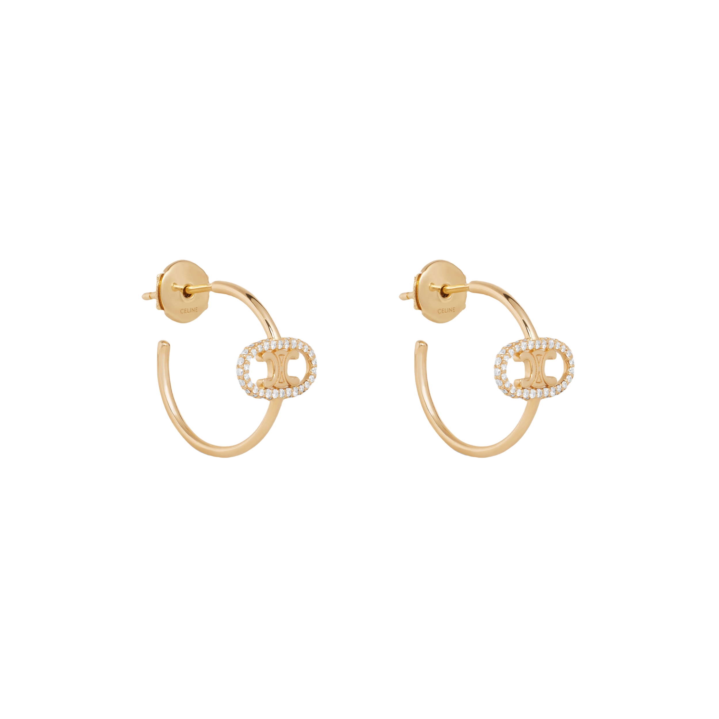 CLE029 Triomphe Hoop earring in metal and crystal - ccjewelryacc