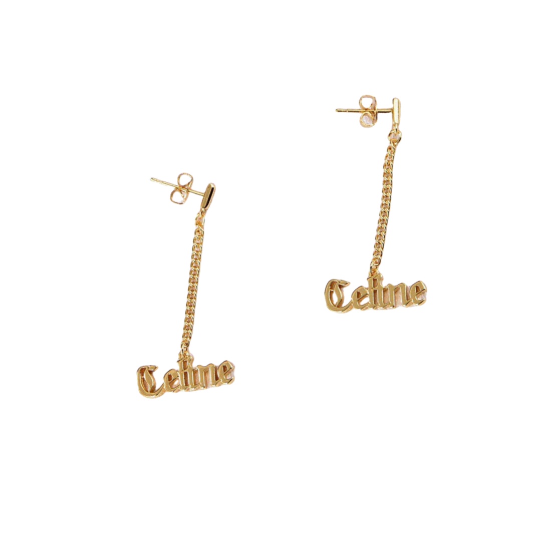 CLE022 CELINE Triomphe Letter drop earring - ccjewelryacc