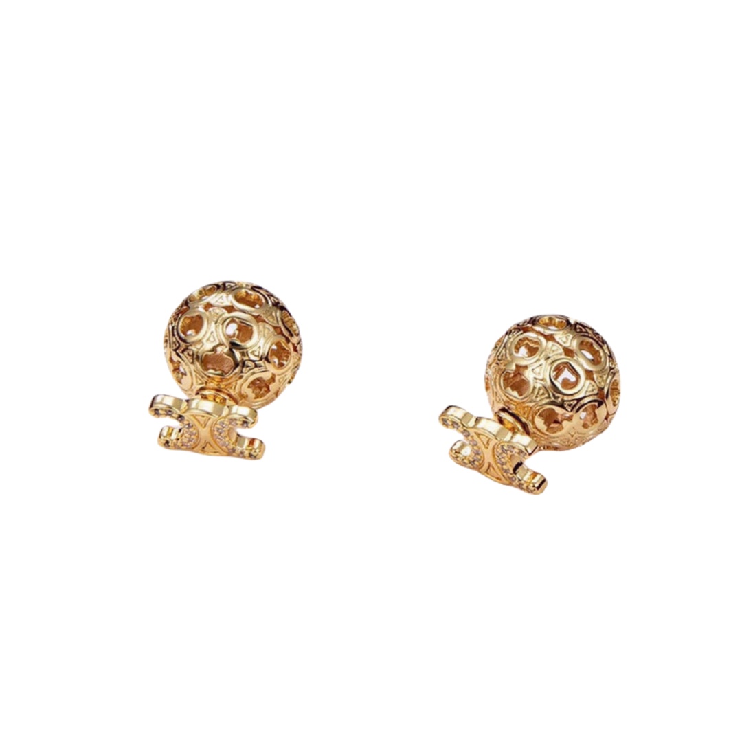 CLE050 Act de Triomphe piercing ball stud earring in metal and crystal - ccjewelryacc