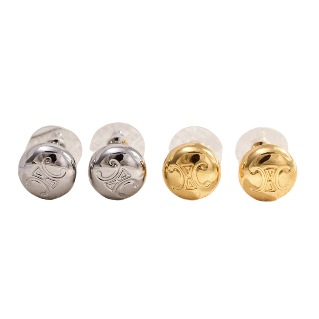 CLE049 Act de Triomphe logo stud earring in metal - ccjewelryacc