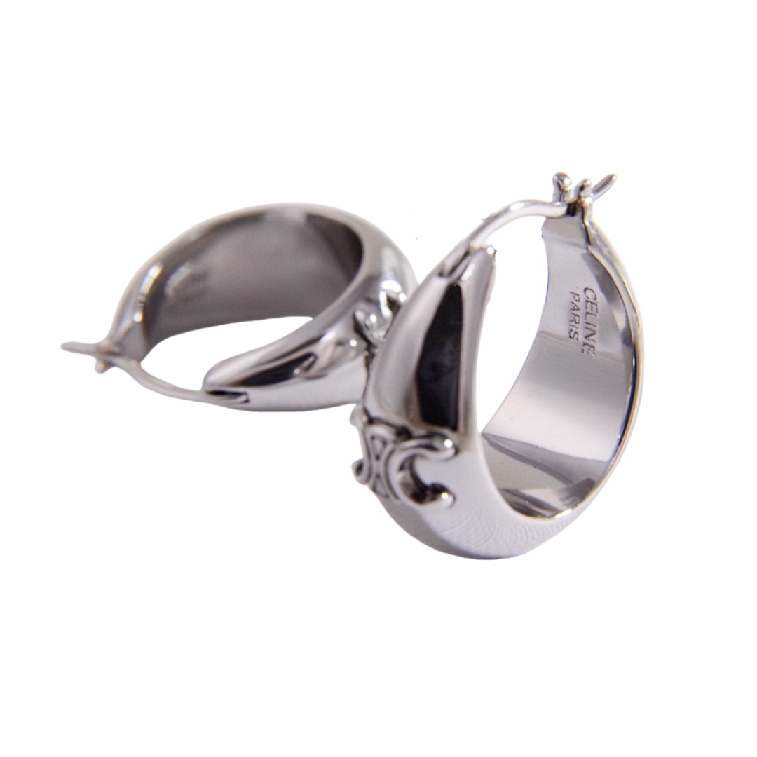 CLE008 Triomphe metal hoop earrings - ccjewelryacc