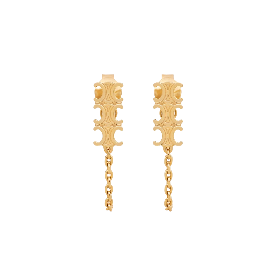 CLE015 Triomphe Chain stud earrings in metal - ccjewelryacc