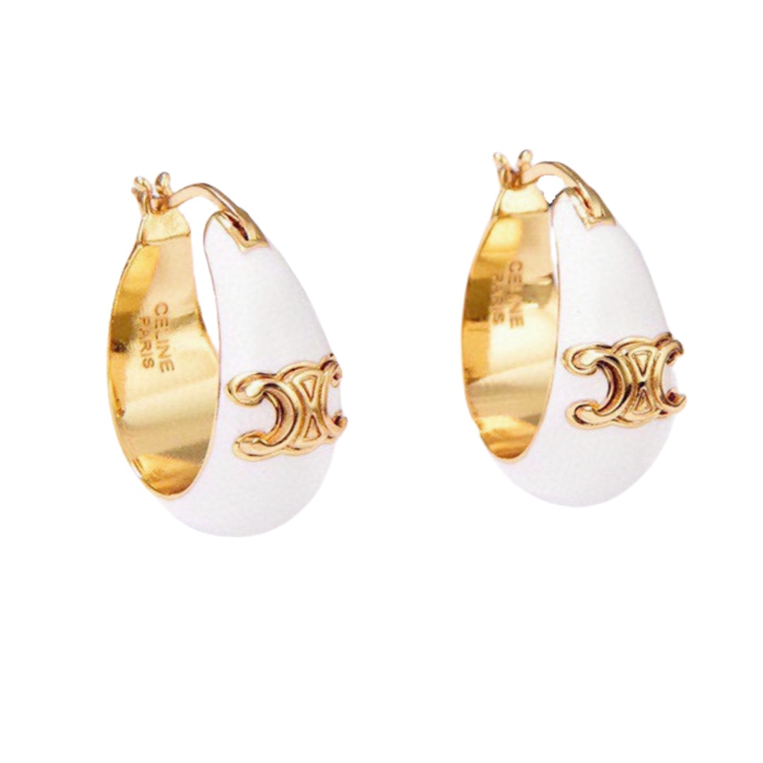 CLE017 Triomphe metal hoop earrings - ccjewelryacc
