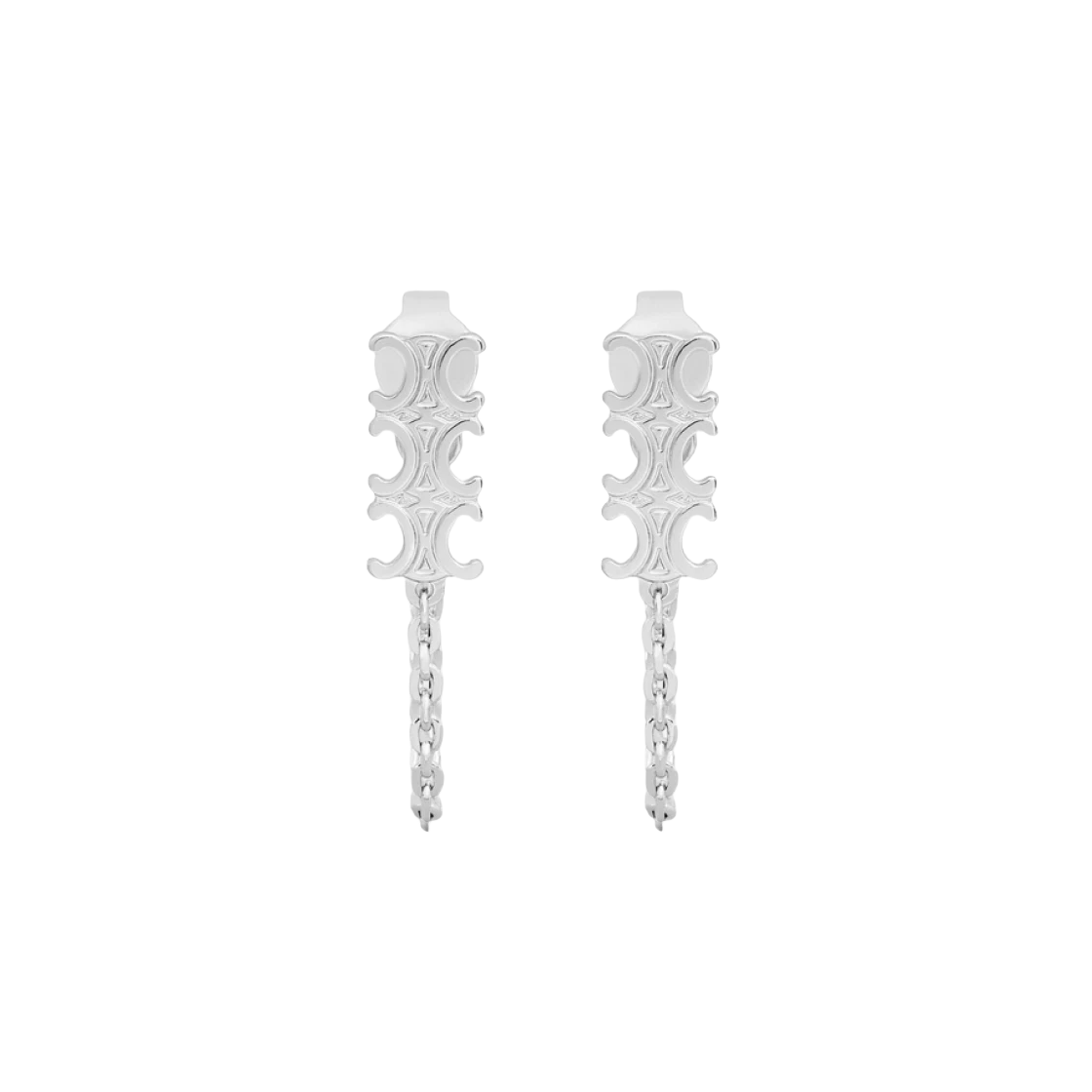 CLE015 Triomphe Chain stud earrings in metal - ccjewelryacc