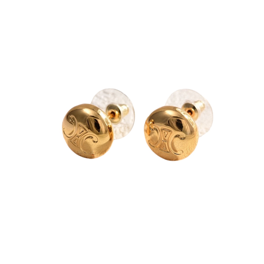 CLE049 Act de Triomphe logo stud earring in metal - ccjewelryacc
