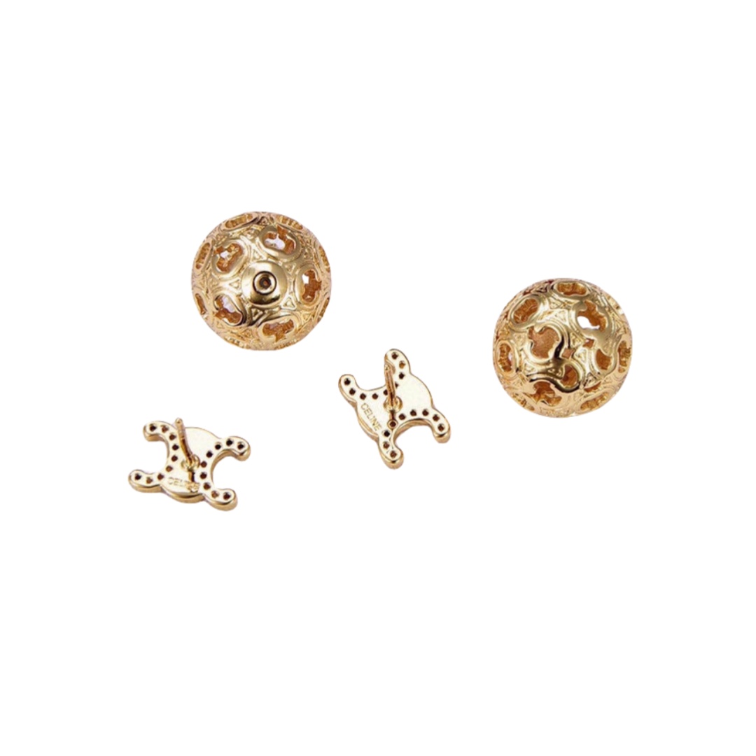 CLE050 Act de Triomphe piercing ball stud earring in metal and crystal - ccjewelryacc