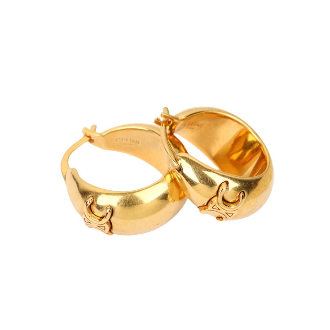 CLE008 Triomphe metal hoop earrings - ccjewelryacc
