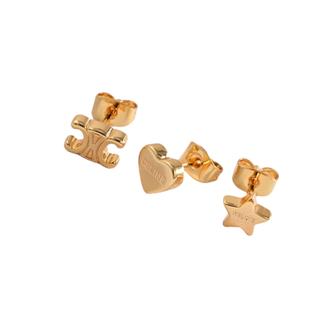 CLE004 CILINE Triomphe PRECLOUS Stud earring set of 3 - ccfashionjewelry