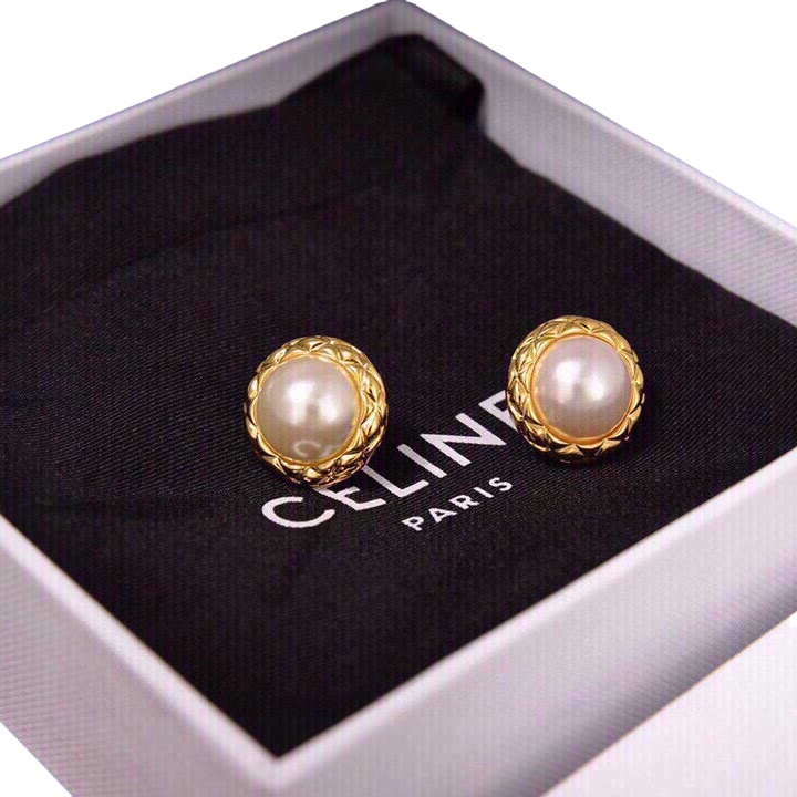 CLE058 Act de Triomphe pearl stud earring in metal - ccjewelryacc