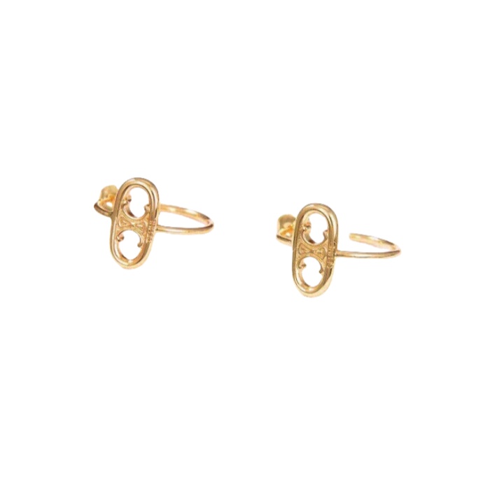 CLE054 Act de Triomphe logo hook earring in metal with gold finish - ccjewelryacc