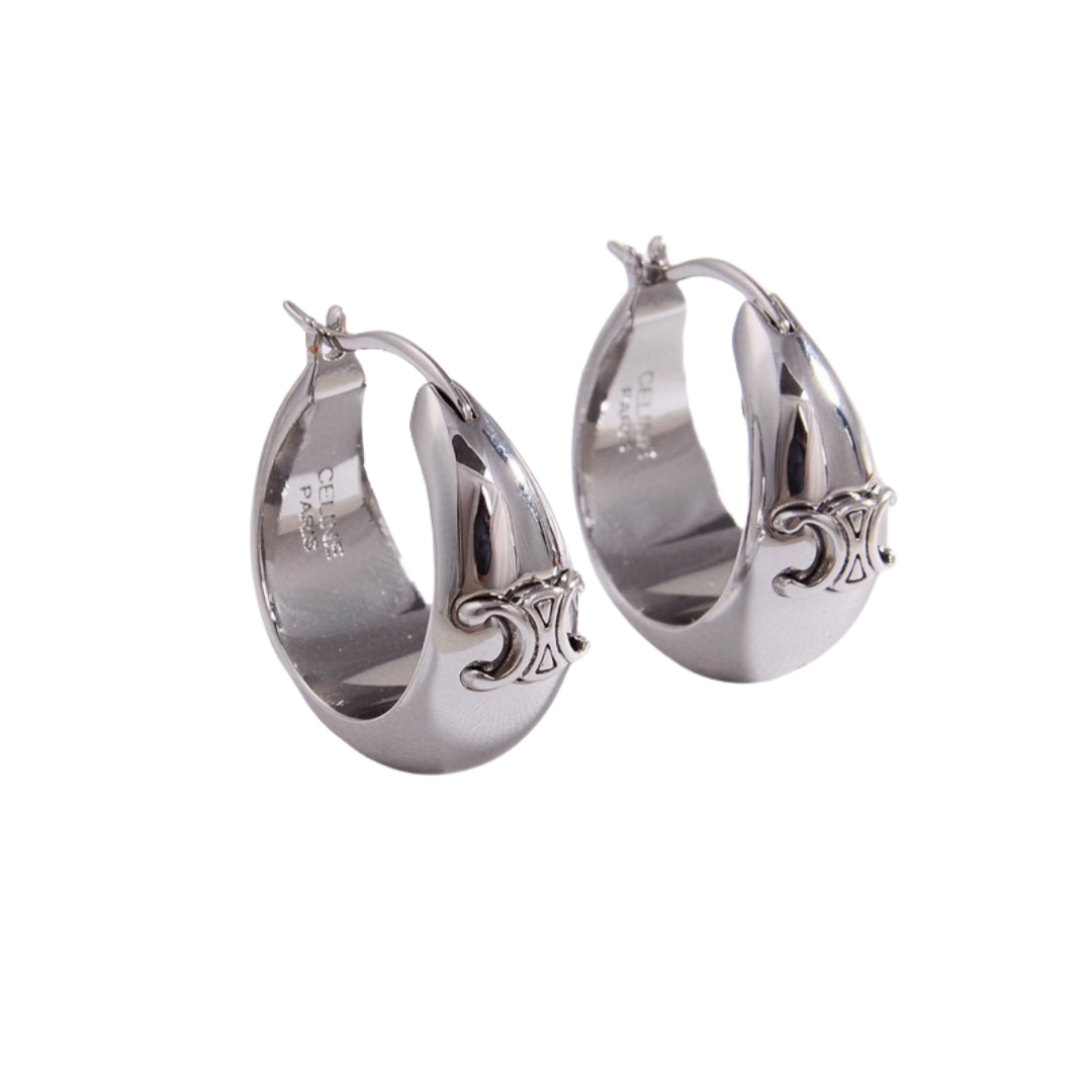 CLE008 Triomphe metal hoop earrings - ccjewelryacc