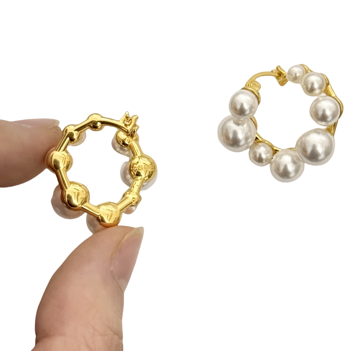 CLE055 Act de Triomphe stud earring in metal and pearl - ccjewelryacc