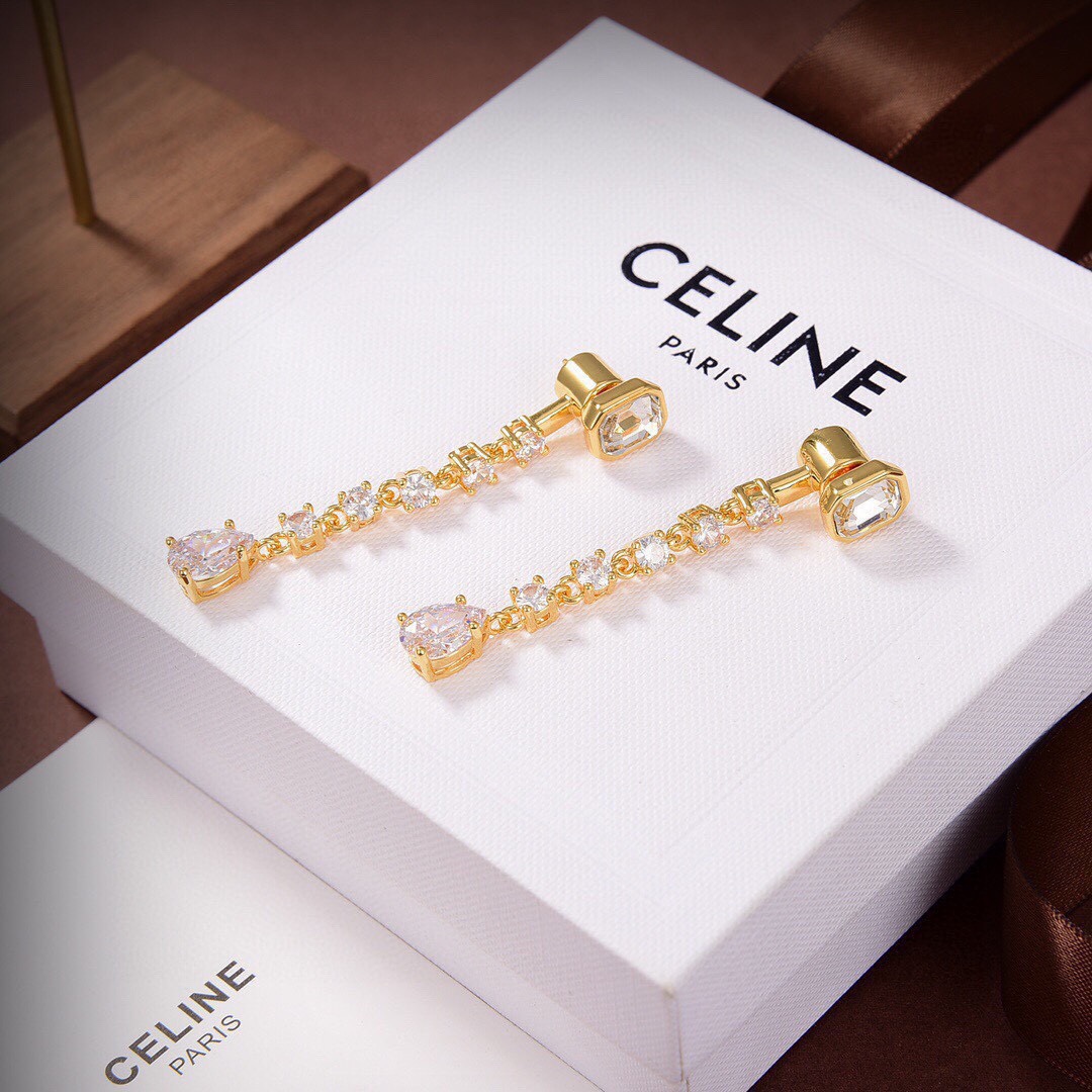 CLE036 Ciline Triomphe Diamond drop earring - ccjewelryacc