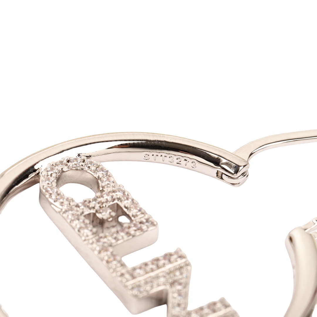 CLE014 CILINE Hoops earring in brass and crystals - ccjewelryacc