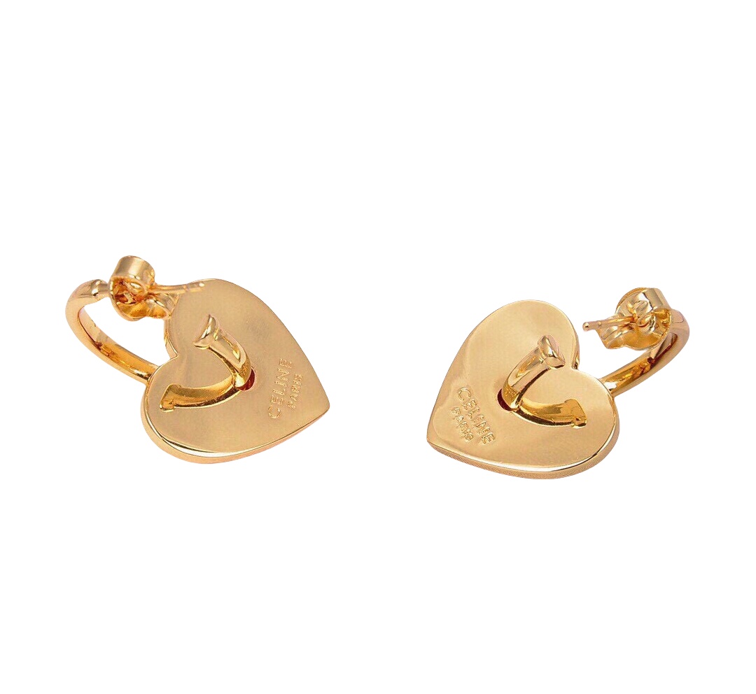 CLE066 Act de Triomphe heart drop earring in metal - ccfashionjewelry