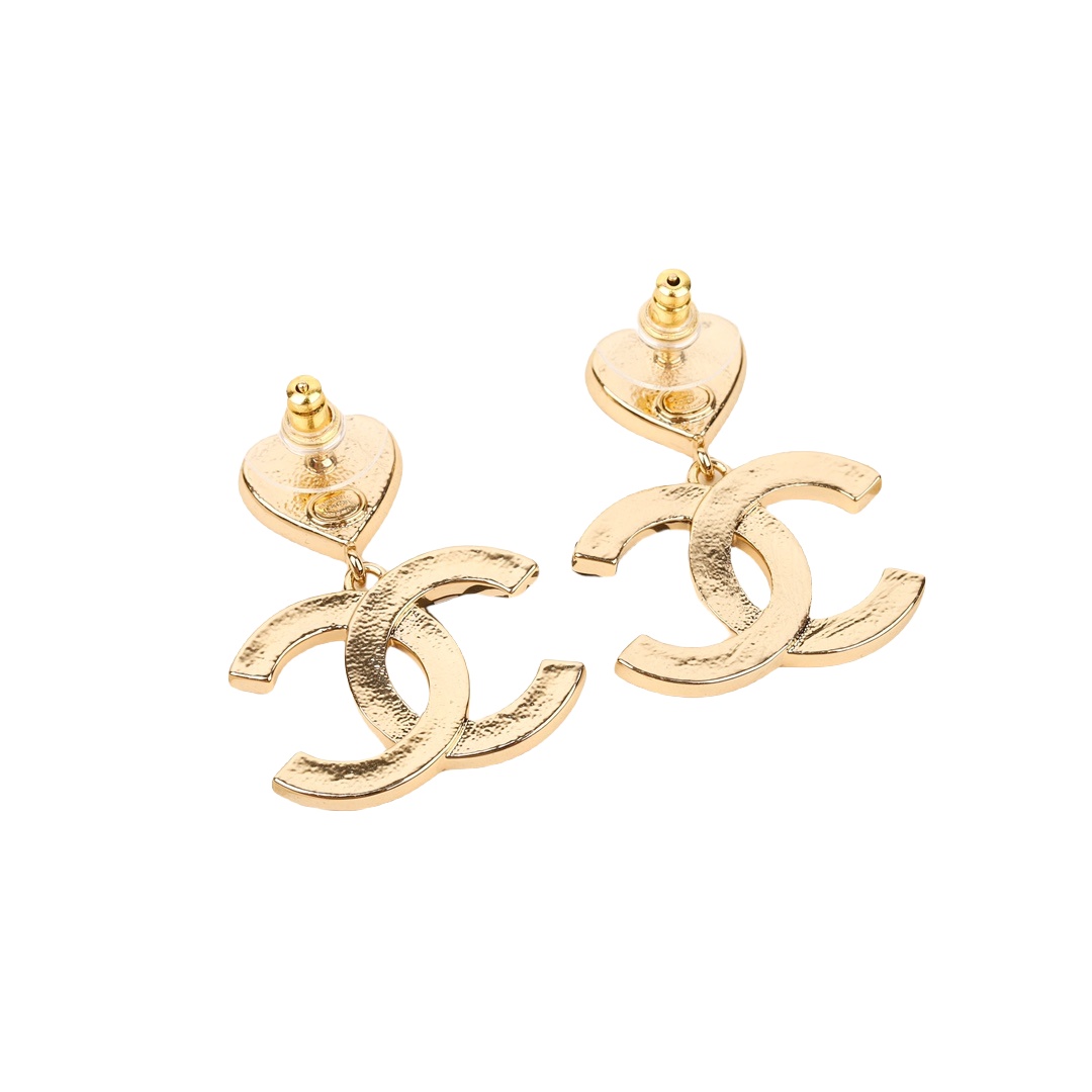 CCE746  24A Enamel Heart double CC earrings - ccjewelryacc