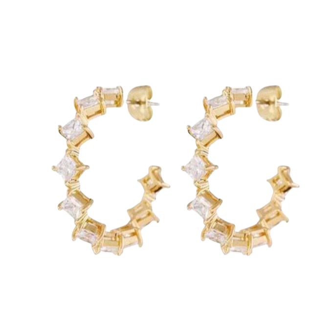 CLE074 Ciline Act de Triomphe Star hook earring in metal and zircon - ccjewelryacc