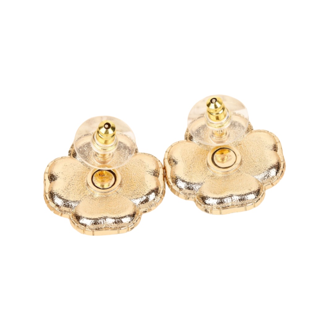 CCE795 Vintage Heart pearl crystal Four Leaf Clover stud earrings - ccfashionjewelry
