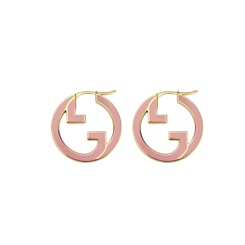 GGE004 GG logo hook earring in metal and enamel - ccjewelryacc