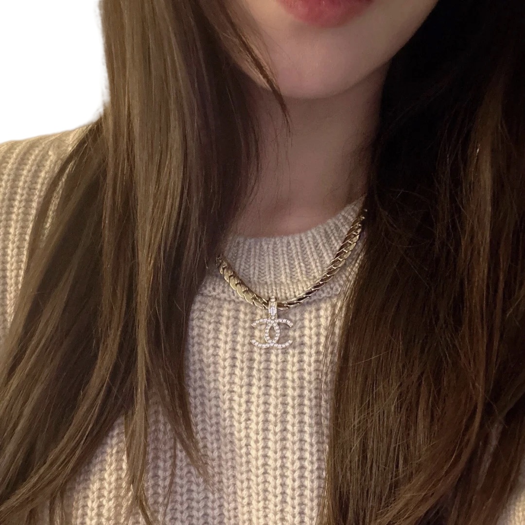 CCN312 24P CC logo pendant necklace - ccjewelryacc