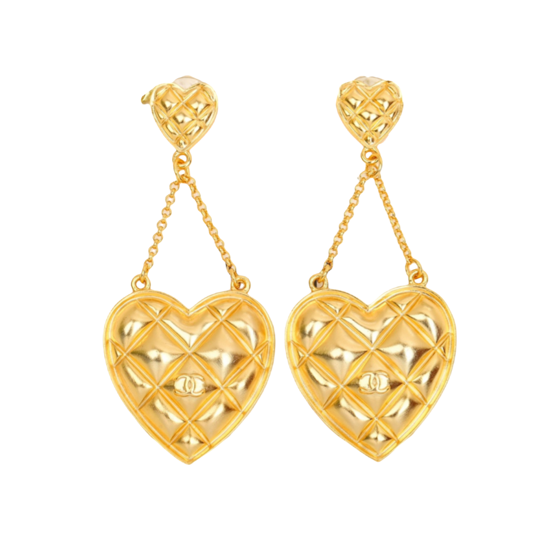CCE834 Vintage double heart stud earrings - ccjewelryacc