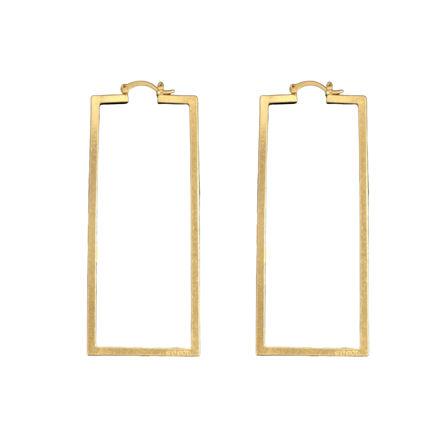 GGE018 GG rectangle gold hoop earrings - ccjewelryacc