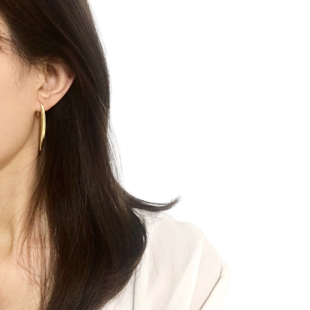 CLE073 Ciline Act de Triomphe novluno hook earring in metal - ccjewelryacc