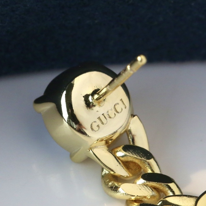 GGE006 GG drop earring in metal and pearl crystal - ccjewelryacc