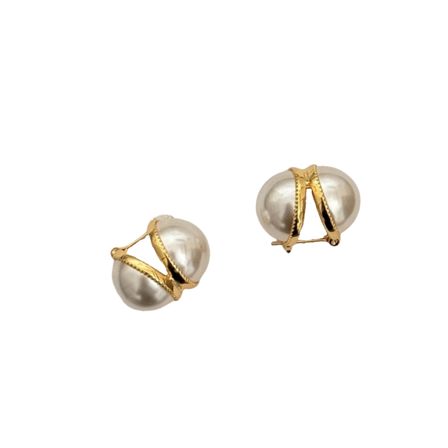 CLE064 Act de Triomphe clip earring in metal and pearl - ccjewelryacc