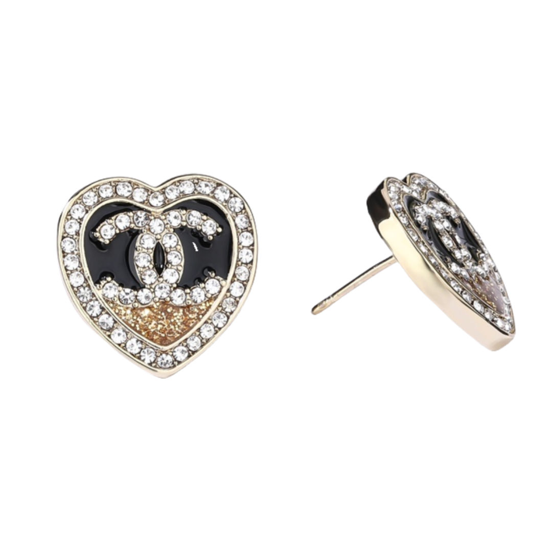 CCE276 Heart CC stud earring - ccjewelryacc