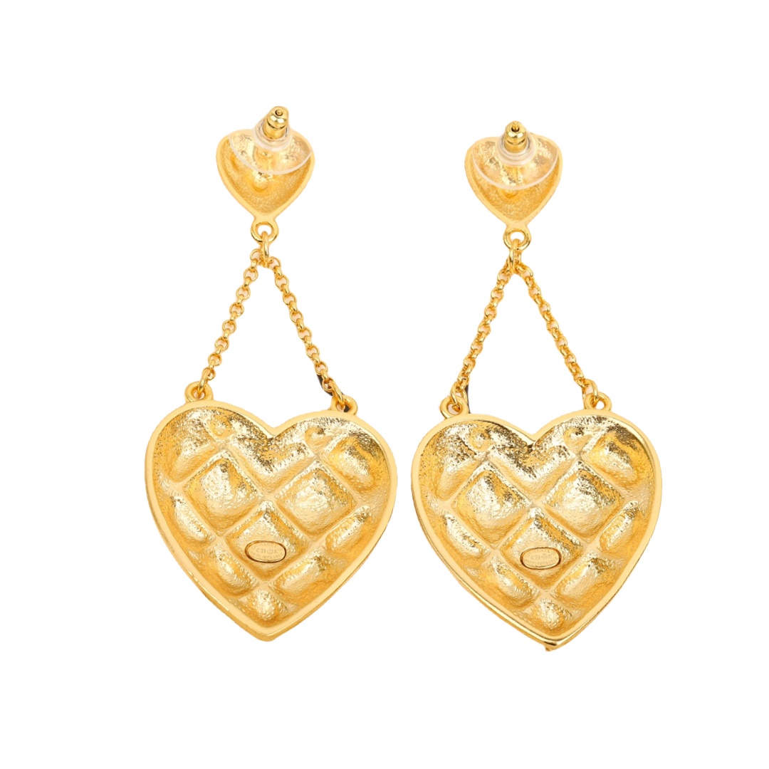 CCE834 Vintage double heart stud earrings - ccjewelryacc