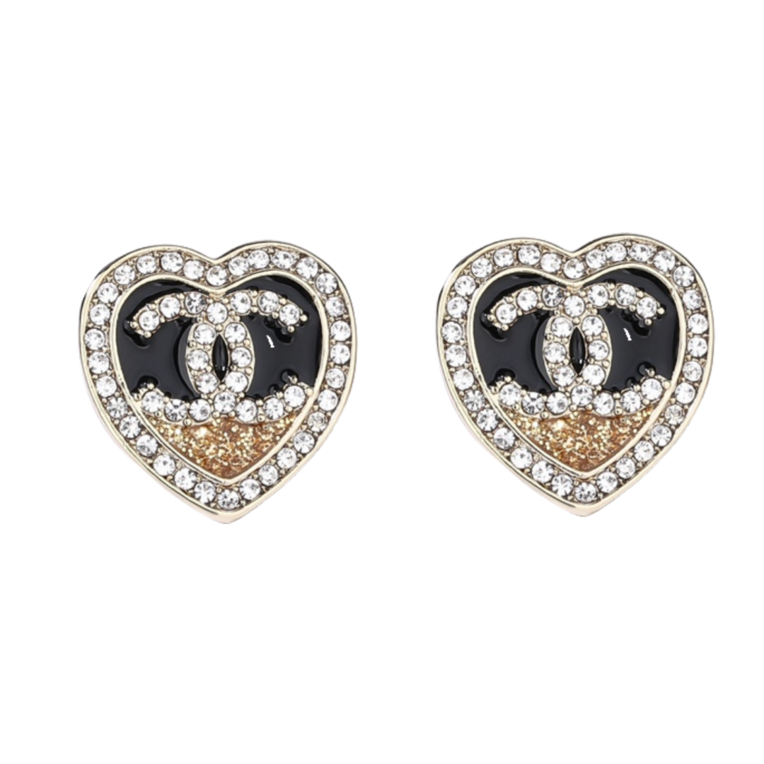 CCE276 Heart CC stud earring - ccjewelryacc